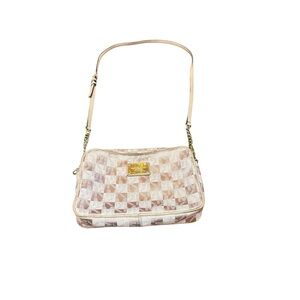 Michael Kors Checkered crossbody with Gold Plate pink colored